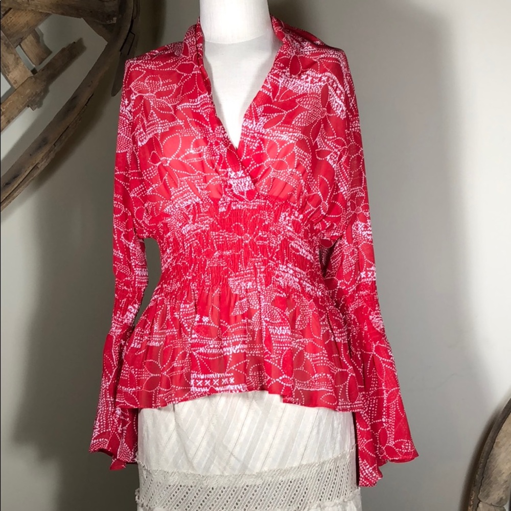 Bisou Bisou Flowing Gypsy Blouse- Sz 16